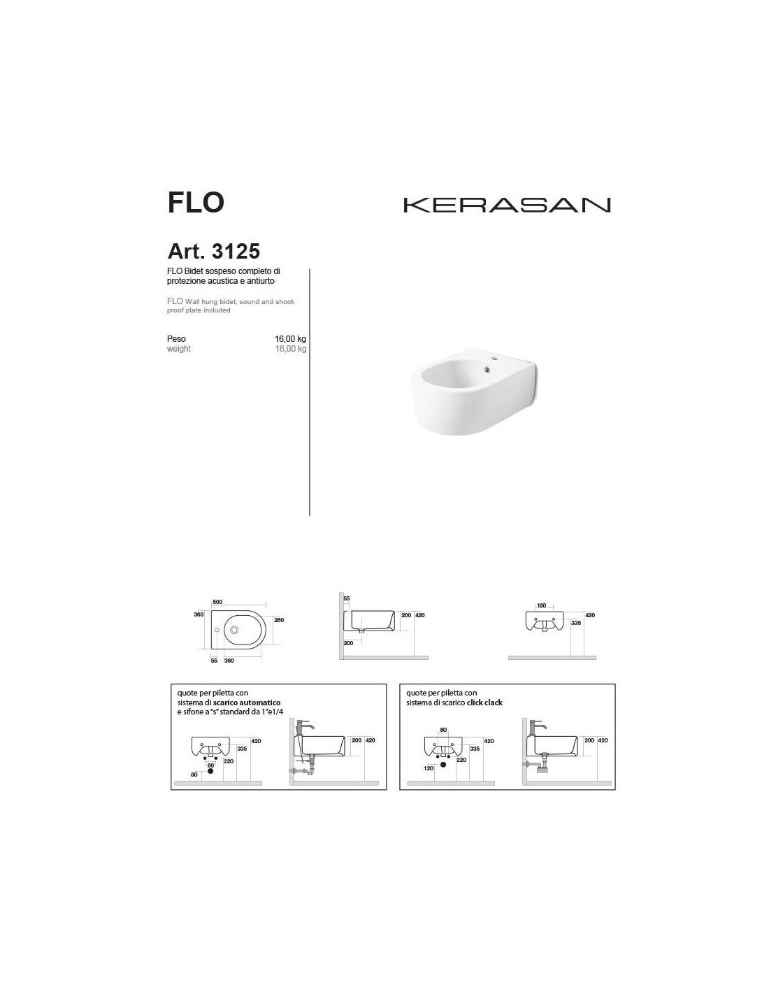 Sanitari Sospesi Flo Kerasan Quaranta Ceramiche