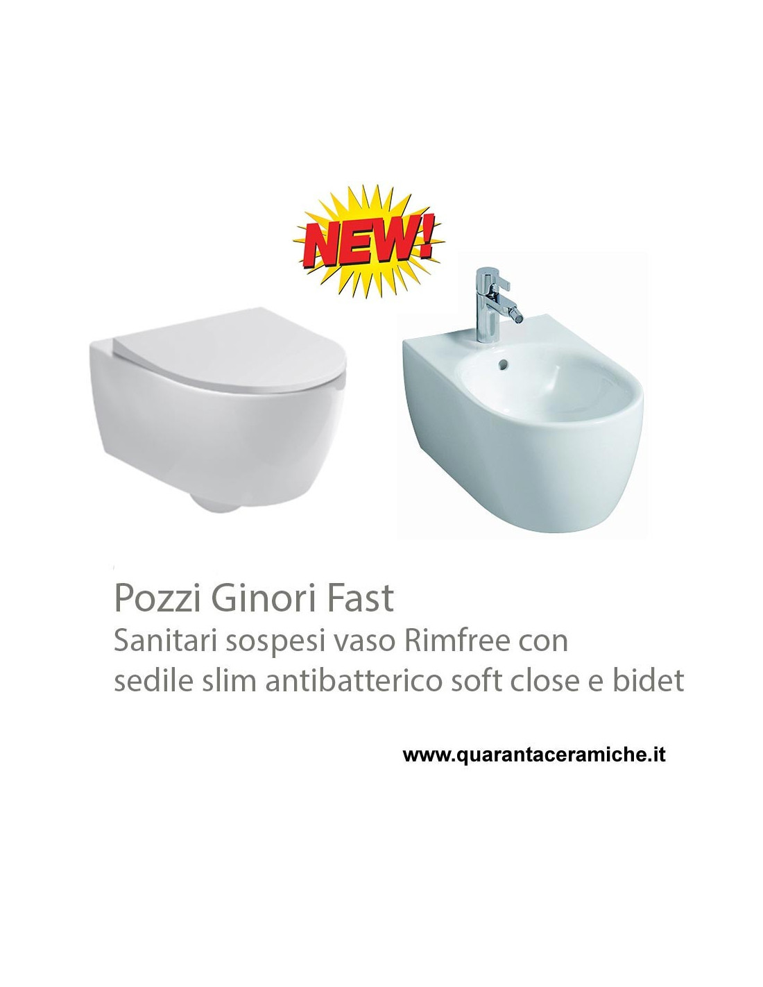 Ceramiche Pozzi Ginori Sanitari.Sanitari Sospesi Fast Rimfree Pozzi Ginori 78357 Quaranta Ceramiche