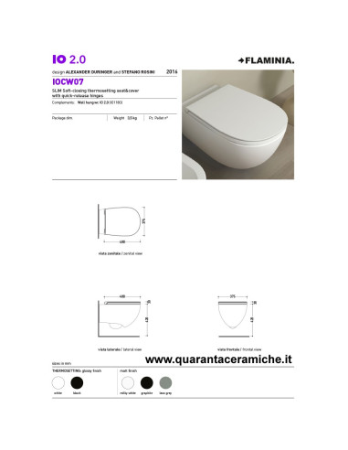 Ceramica Flaminia Serie Io.Flaminia Io 2 0 Coprivaso Slim Rallentato Iocw07 Quaranta Ceramiche