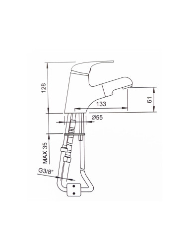 Rubinetto Miscelatore Monocomando Lavabo bidet con doccetta estraibile  59955