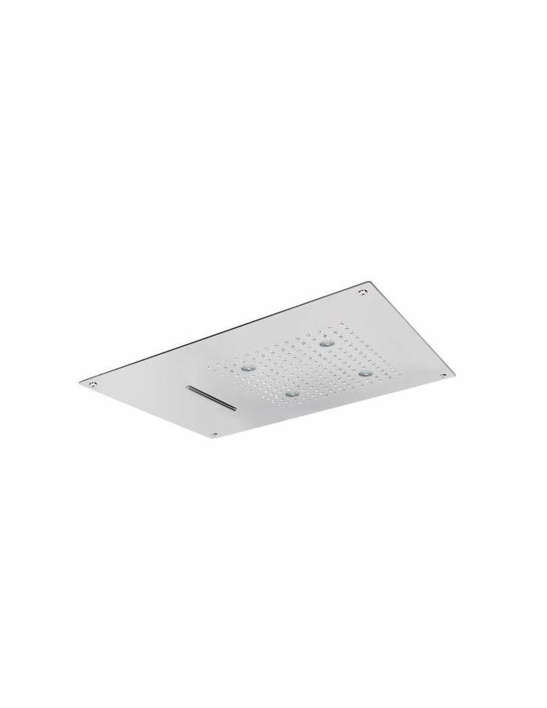 Soffione con cromoterapia da incasso in acciaio inox 2 getti e 4 led