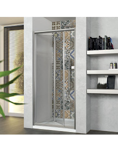 Vendita box doccia angolare anta fissa porta saloon misura 95x85 cm  trasparente