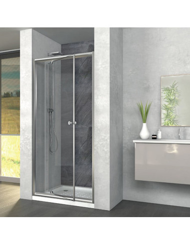 Porta doccia con apertura a battente da 90 cm in vetro 6mm trasparente mod.  Vega